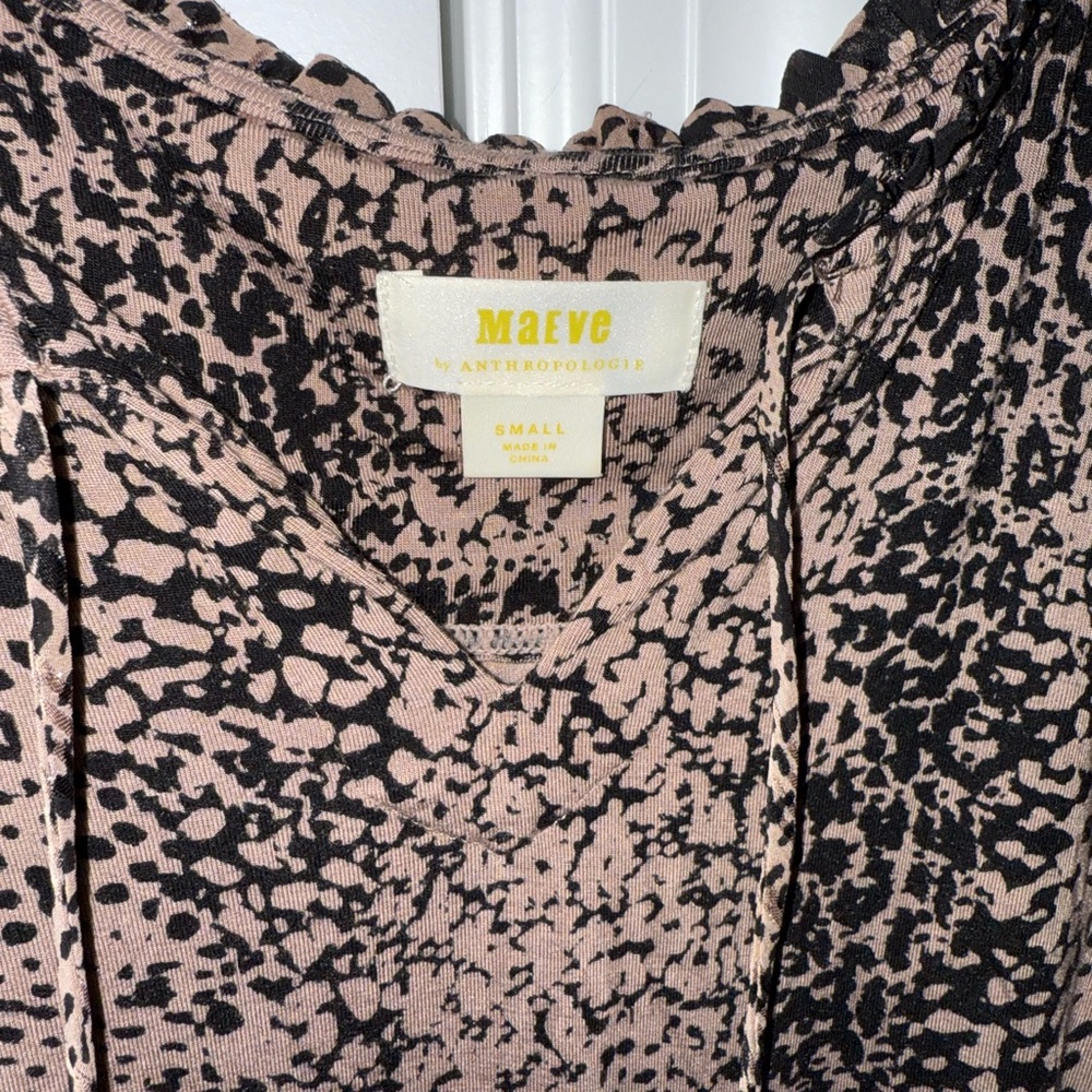 Maeve Black and Cream Ruffled Blouse - Picture 3 of 7